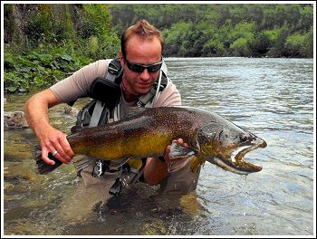 Roc Lustrik with Marble Trout at Soca river